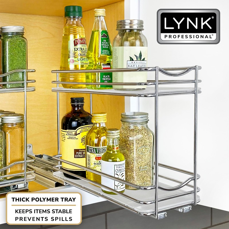 LYNK PROFESSIONAL® Pull Out Spice Rack Organizer for Inside Kitchen