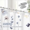 Gibelle 3 in 1 Shower Curtain Set, Grey Watercolor Floral