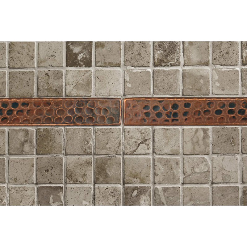 Premier Copper Products T18DBH 1-Inch x 8-Inch Hammered Copper Tile