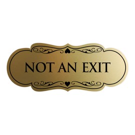 Signs ByLITA Designer Not an Exit Sign(Brushed Gold) - Small