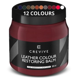 CREVIVE Leather Restorer Bordeaux 300 ml - Leather Colour Restorer - Leather Restorer for Sofas - Leather Balm Bordeaux