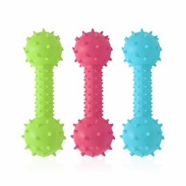 Dog Chew Toys Dog Toys Dumbbell Dog Toy Puppy Chew Indestructible Pets Boredom Breaker for Dogs Dental Dog Chew Bones Teething Gentle Graduate Non Toxic Rubber Assorted Color 14.5 Cm (1 Count)