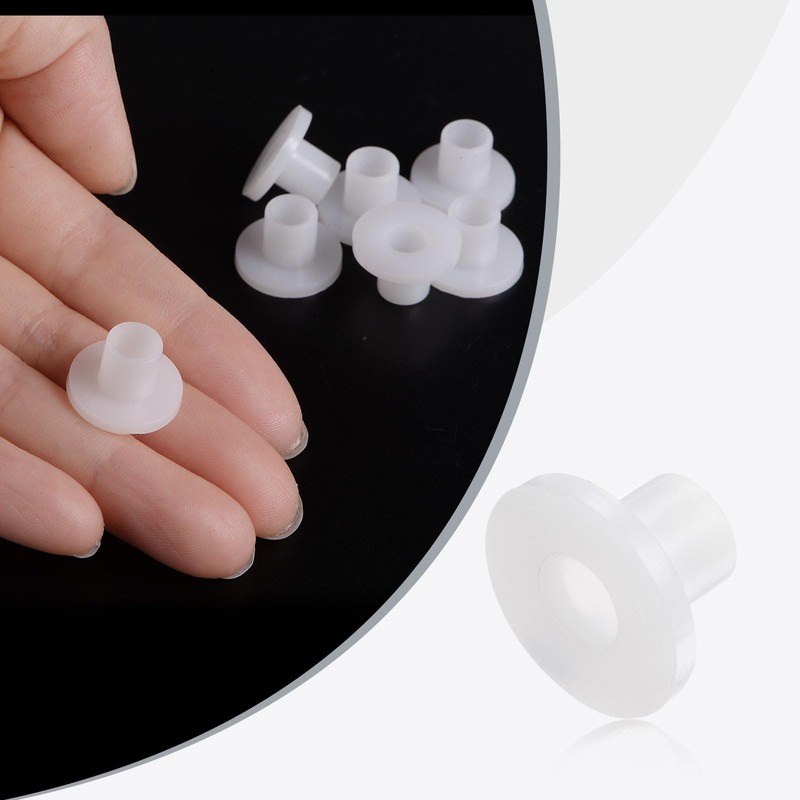 sourcing map 24pcs Flanged Sleeve Bearings Plastic Bushings ID 6mm