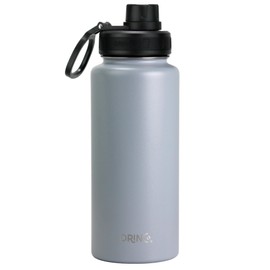 DRINCO Stainless Steel Water Bottle Spout Lid Vacuum Insulated Double Wall Water Bottle Wide Mouth (40oz 32oz 22oz 18oz 14oz) Leak Proof Keeps Cold or Hot (32 oz, 32oz Asphalt Gray)