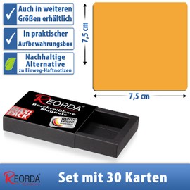 Reorda Writeable Magnets (Orange, Pack of 30 (7.5 x 7.5 cm)