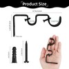 6 Pack Double Curtain Rod Brackets, Heavy Duty Adjustable Curtain