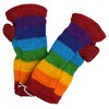 Gheri Women's Warm Wool Fleece Lined Hand Knitted Striped Mittens