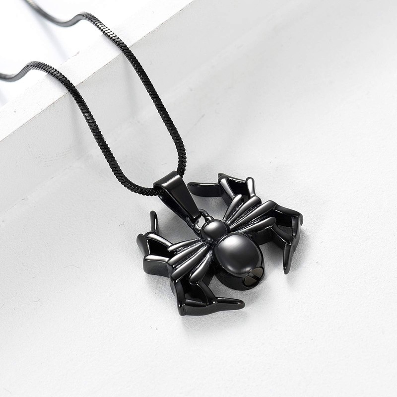 Spider Shape Urn Necklace for Ashes for Men Stainless Steel