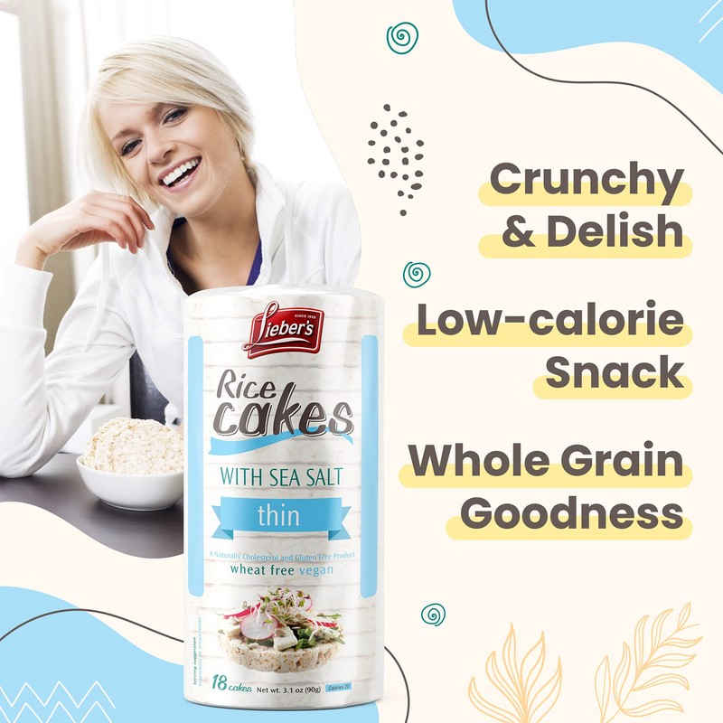 LIEBERS Rice Cakes, Kosher Certified Snack, Dairy Free, Wheat Free,