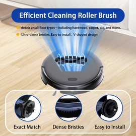 Auoiian 15-Pack C10 Replacement Parts Kit Compatible with eufy C10 Robot Vacuum – Includes 1 Main Brush, 4 Dust Bags, 4 Filters, 4 Side Brushes, 1 Cleaning Tool, 1 Screwdriver