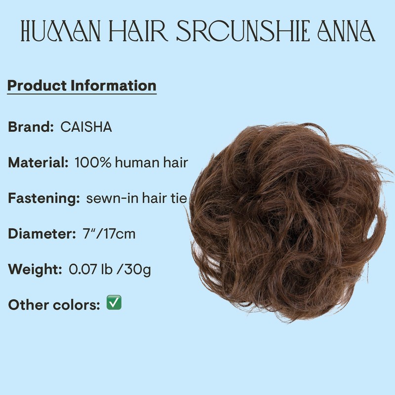 CAISHA 100% HUMAN HAIR Scrunchie Hair Piece Updo Braid Hair