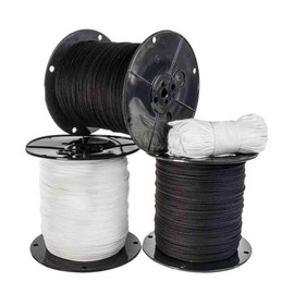 GOLBERG Cotton Tie Line – 1/8 Inch Unglazed Multipurpose Utility Trick Line – Polyester Core, Low Stretch – Theatrical Projects, Décor, and Commercial Use (250 Feet, Black)