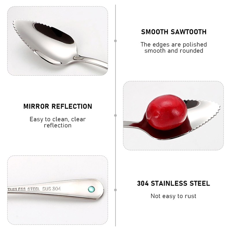 2 Pieces Grapefruit Spoon, Sharp Spoon, Kiwi Spoon, Stainless Steel
