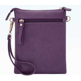 Solene Women's Crossbody Bag Multi Zipper Pockets with Detachable Wristlet, Lightweight Travel Purse, Cell Phone Purses-WU002(Purple)