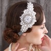 Formery Sparkly Rhinestones Flapper Headband White Crystal 1920s Headpiece Rhinestones