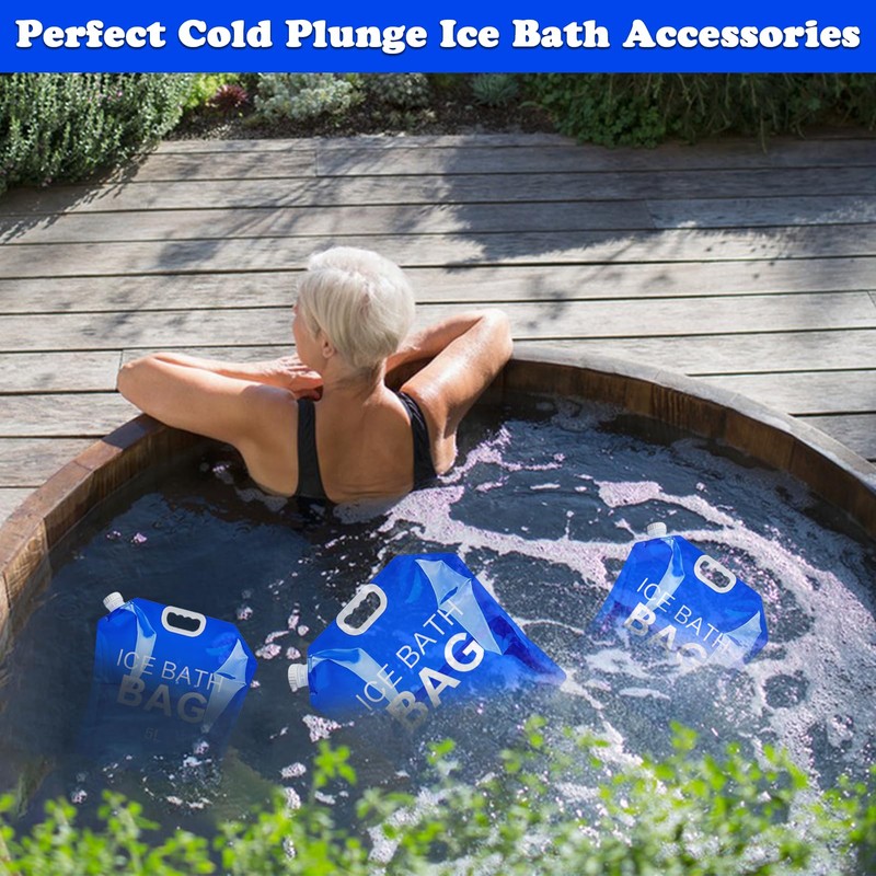 Tryitsbest 4 Pack Ice Bath Bags Reusable, Large Capacity Cold