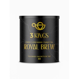 3 KINGS Premium Chaga - Lions Mane - Turkey Tail Mushrooms Blend - 30 Tea Bags