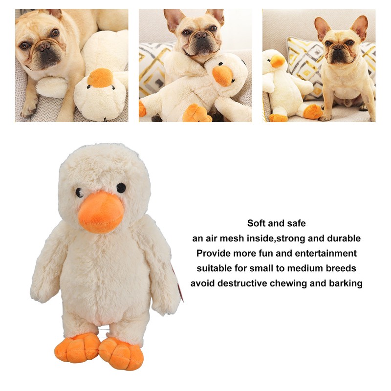 Dog Plush Duckling Sounding Toy Soft Teeth Cleaning Keep Healthy