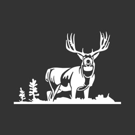 Broadside Mule Deer Decal - Mule Deer Hunting Decals - Deer Hunting - Mule Deer Sticker - Small Decals - Automotive Window Decal - Hunting Stickers - Mule Deer - Hunters Image