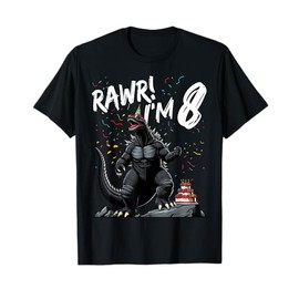 Rawr I'm Eight 8 Kaiju Japanese Monster Birthday Party T-Shirt