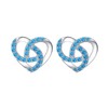 Qings Heart-Shaped Tanzanite Earrings Blue Heart Studs Silver-S925 December Birthstone