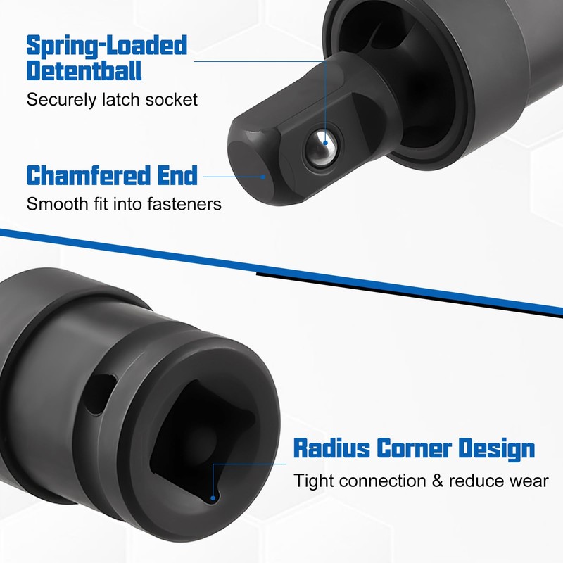 SPEEDWOX 1/2" Drive Universal Impact Swivel Joint Swivel Socket Adapter