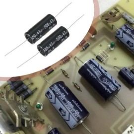OTOTEC 2PCS 47uF 500V Axial Capacitor 43x18mm Compatible with Fender Hot Rod Deluxe Useful for Replacing Caps in Vintage and Modern Valve Amps