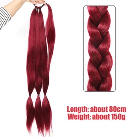 Wekuw Braid Extension (Red) Hairpiece Ponytail Hairpiece Hair Pieces Hair Extensions Braid Hair Extensions Braided Braid Hairpiece Braid Extensions Ponytail Hairpiece Braided