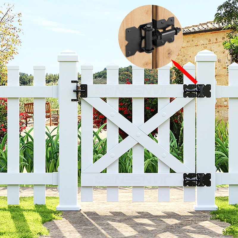 Self Closing Gate Hinges Heavy Duty for Wooden/Vinyl/PVC Fence Gate