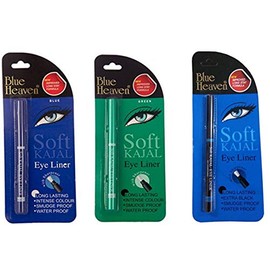 BLUE HEAVEN SOFT KAJAL (BLUE, BLACK & GREEN) PACK OF 3