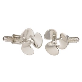 Silver Colour Boat Ship Propeller Shirt Cufflinks Presented In a GS Cufflink Gift Box (Silver Colour)