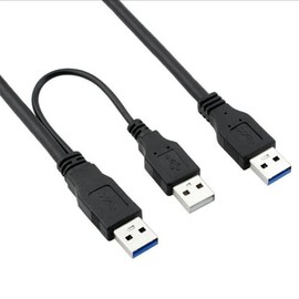 myfole USB 3.0 Y-Cable, SuperSpeed 5Gbps Data Transfer, Type-A to Dual Type-A External Hard Drive Power Cable