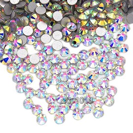 AD Beads Crystal Rhinestones 1440pcs Flatback No Hotfix Nail Art (AB, Clear, Jet, & Mix) (SS6 (1.9-2.0mm), Clear AB)