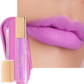Oulac Matte Liquid Purple Lipstick for Women, Long Lasting Lipstick Waterproof Lip Stain, No Transfer, Creamy High Pigmented Formula with Rose Oil, Vegan & Cruelty-Free, Light Purple M14
