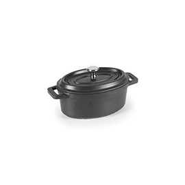 Lacor Cast Aluminium Oval Casserole, Black, One Size, 12 x 8.5 cm