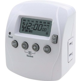 Prime Wire & Cable TND002 2-Outlet 7 Day Digital Timer with 8 Settings