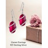 HPQQ Garnet Earrings for Women Sterling Silver January Birthstone Earrings