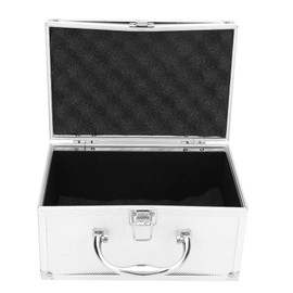Aluminum Carrying Case, Metal Briefcase Tool Hard Case Toolbox Aluminium Alloy Toolbox with Handle Portable Storage Case Sponge Lining, 9.05x5.9x4.9inch, Silver