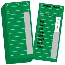 Junkin 160 Pieces 10 Line Strip Cards for Gambling Football Sports Strip Cards Pool Cards Cardstock Scratch Cards Pull Tabs Gambling Tickets for Soccer Box Game Betting (Green)