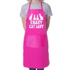Crazy Cat Lady BBQ Cooking Funny Novelty Apron Pink
