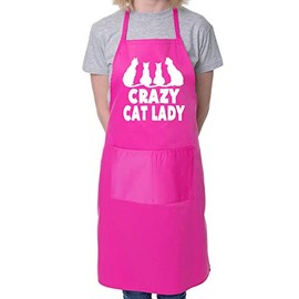 Crazy Cat Lady BBQ Cooking Funny Novelty Apron Pink