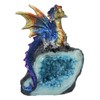 Ebros Gift Fantasy Iridescent Meteorite Hatchling Dragon Guarding Faux Geode