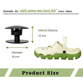 10-Pack Strap Rivets for Crocs,Replacement Parts for Croc Clog Shoes Repair Strap Buttons (Black)