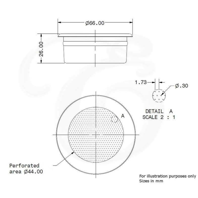 Edesia Espress – FILTER INSERT FOR SAN MARCO Replacement for Strainer – 14 g (2 Cups)