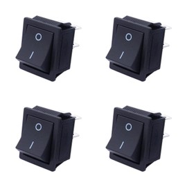 Rocker Switch AC 250V 16A 125V 20A DC12V-24V 4 Pin DPSTNO/OFF On/Off Boat Rocker Switch Auto Motorcycle Boat Disconnect Switch for Water Dispenser/Coffee Pot and More 4pcs