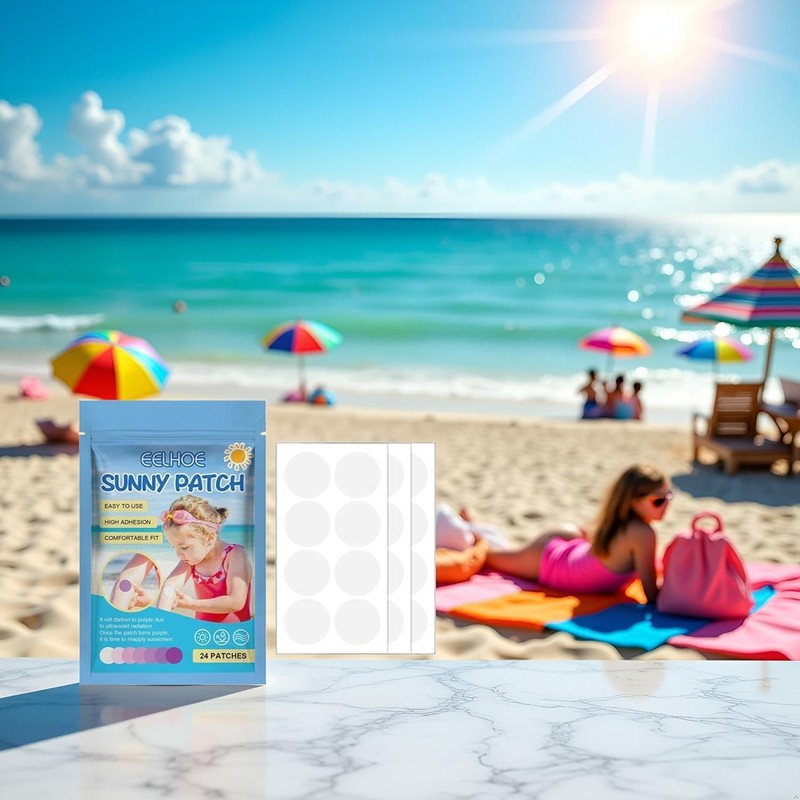 24 Pieces UV Stickers for Sunscreen, Reapply Sun Cream Stickers,