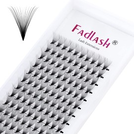 Fadlash Premade Volume Eyelash Extensions, 16D, 0.07 mm, D Curl, 14 mm, Premade Eyelashes, Volume Russia Eyelashes, Premade Fan Eyelashes