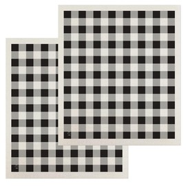 Briarwood Lane Black and White Check Swedish Dishcloth (2-Pack)