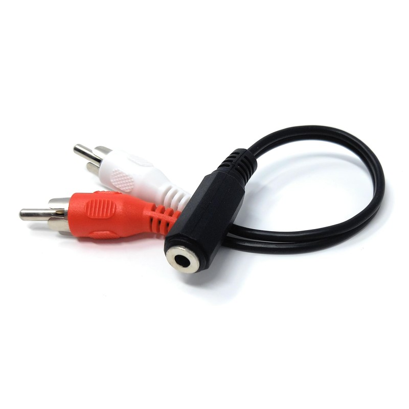 DRUT 1pcs 3.5mm Stereo Jack Socket to 2 x RCA