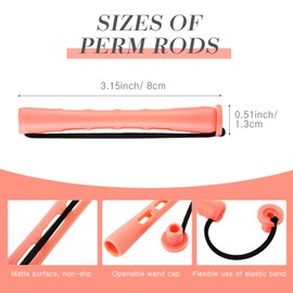 WILLBOND 48 Pieces Plastic Pink Perm Rods Long Variety Hair Perm Rods Hair Curling Roller Accessories for Women Hairdressing Styling Tools